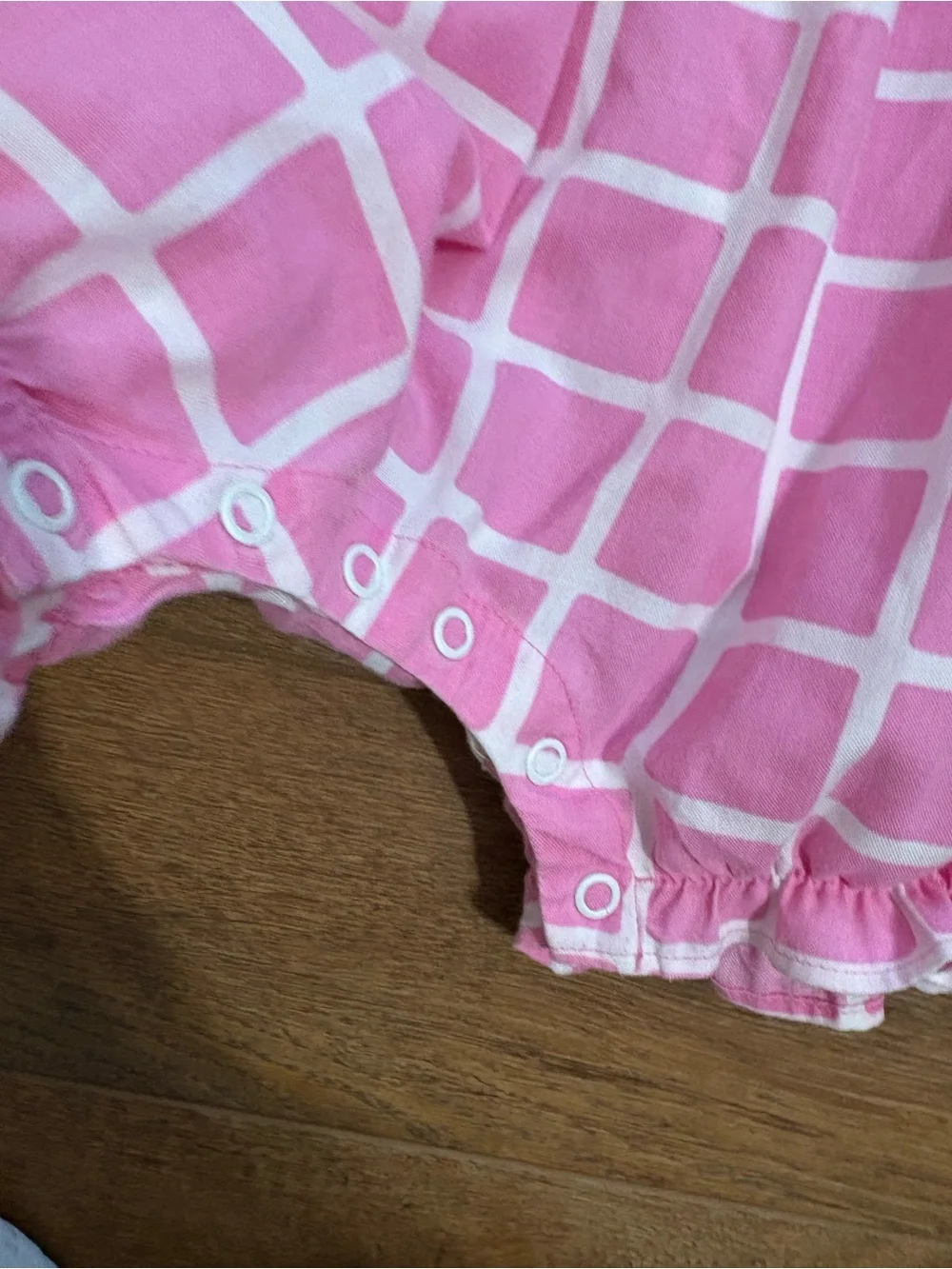 Kelly’s Kids Girls Pink Windowpane Check Ruffle Romper Size 2